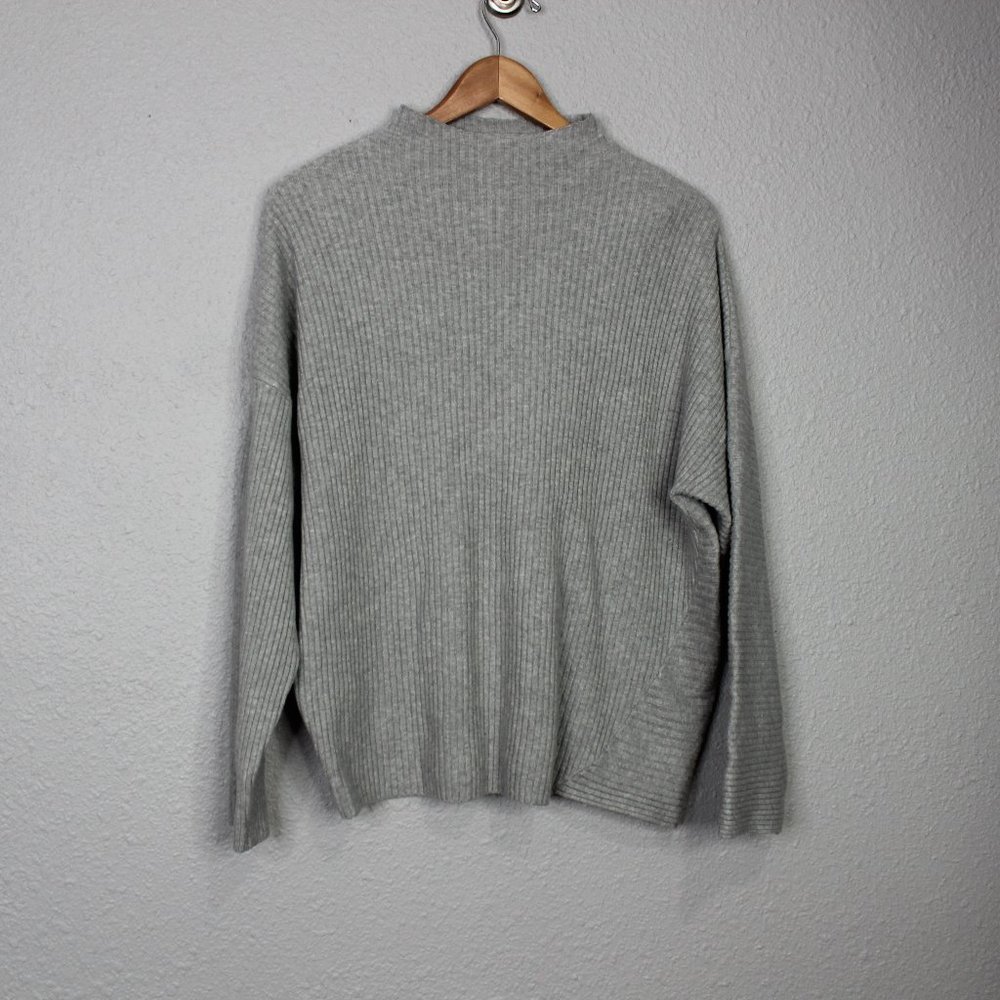 Cheap Monday Grey Rival Knit Mock Neck Ribbed Sweater sz M